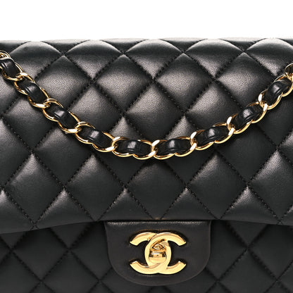 Chanel Lambskin Quilted Medium Double Flap Black 8 of 10
