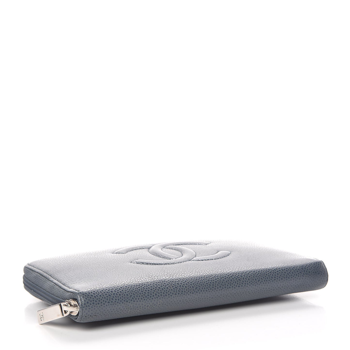 Caviar Large CC Timeless Zip Around Organizer Wallet Blue