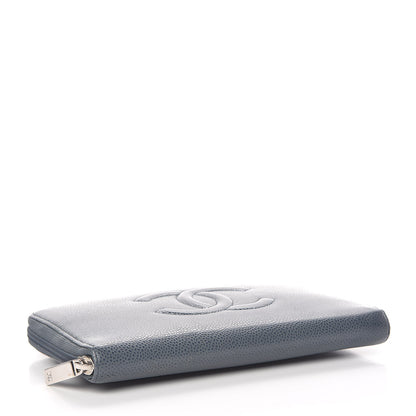 Chanel Caviar Large CC Timeless Zip Around Organizer Wallet Blue 4 of 23