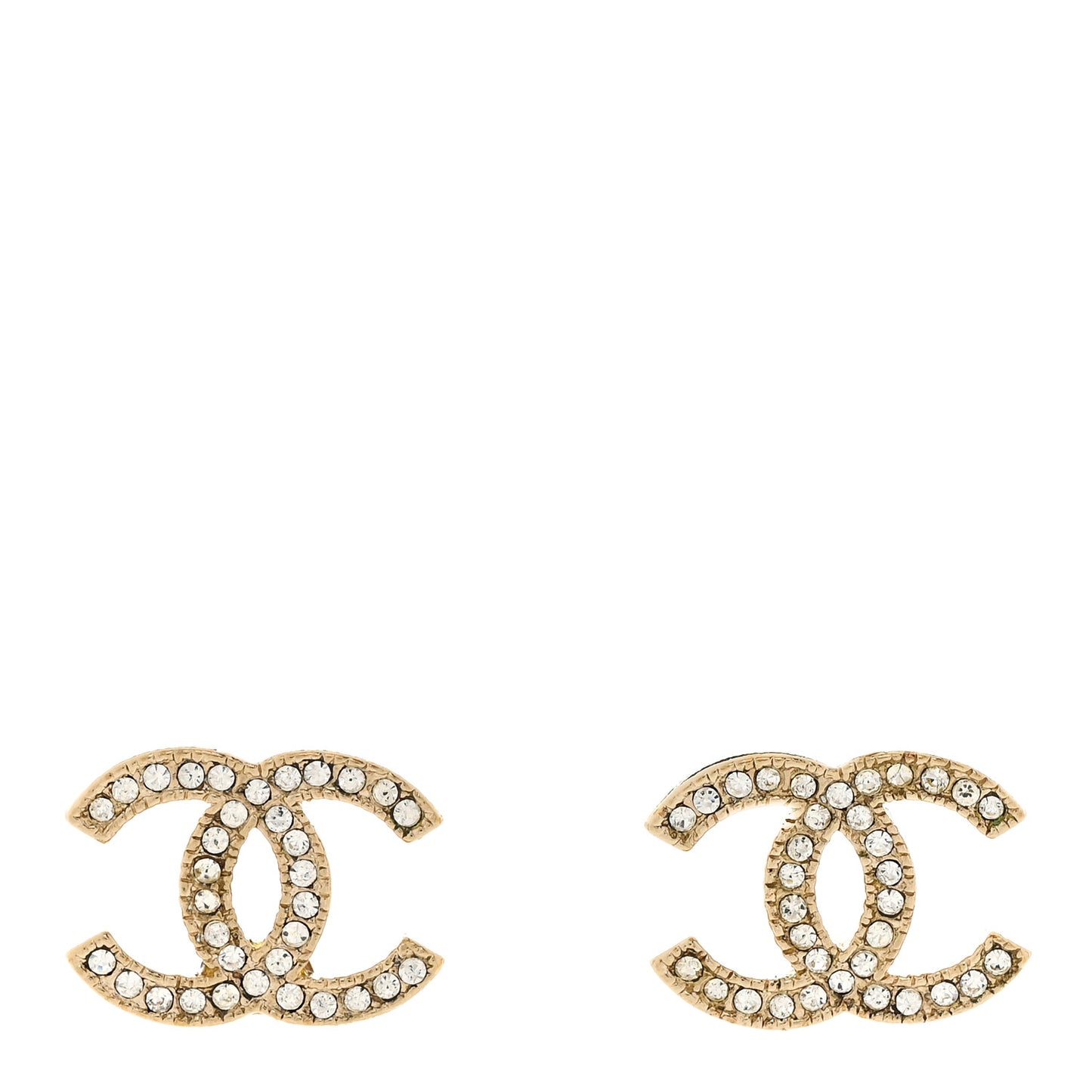 Crystal CC Earrings Light Gold