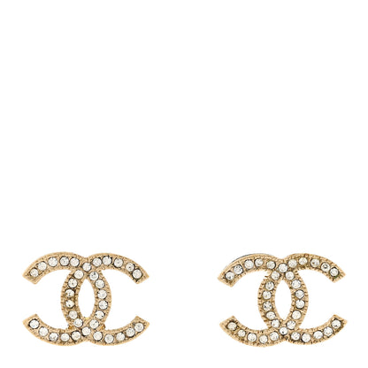 Chanel Crystal CC Earrings Light Gold 1 of 5