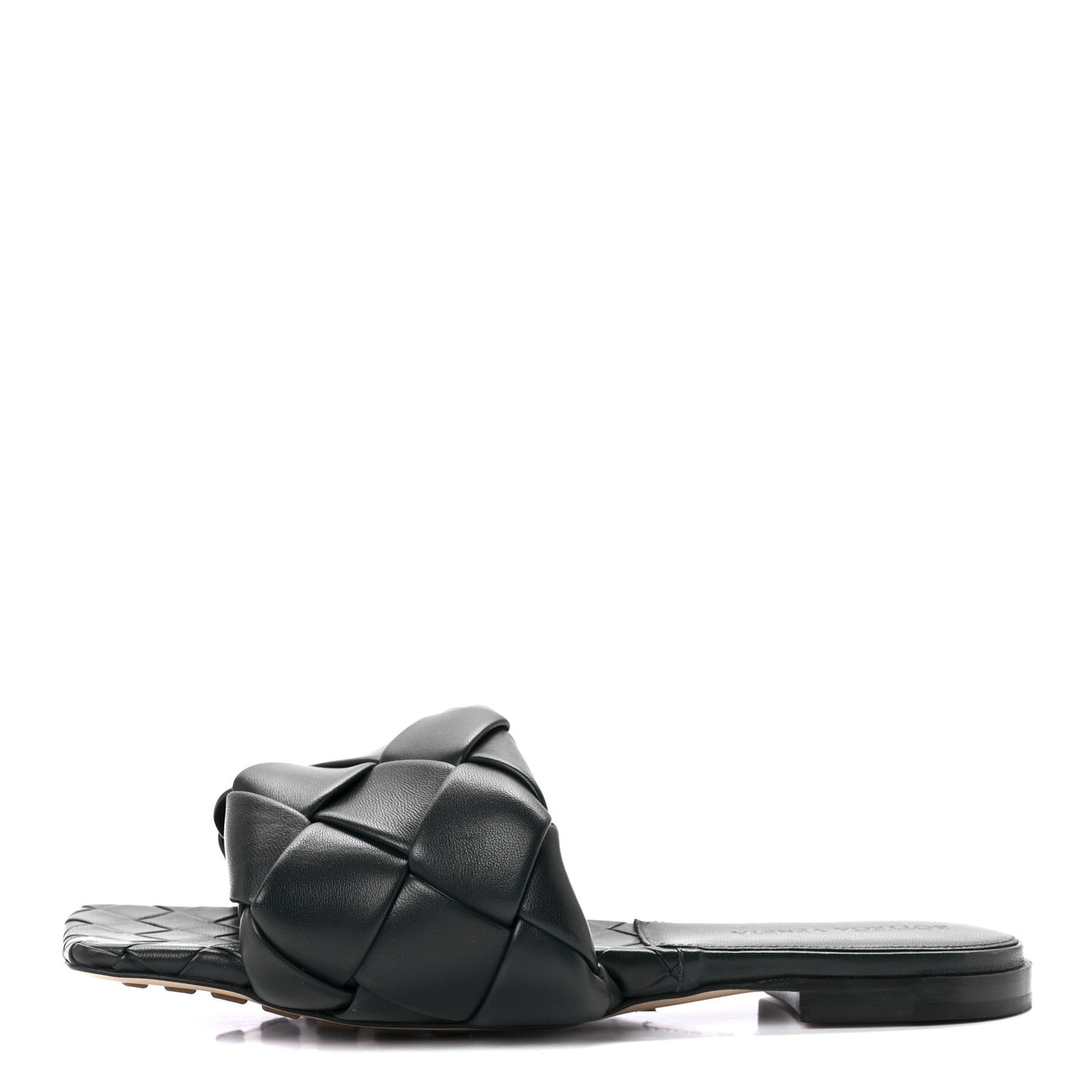 Nappa Maxi Intrecciato Lido Flat Sandals 36.5 Inkwell