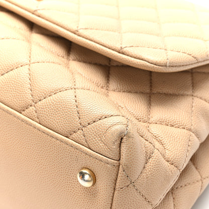 Chanel Caviar Lizard Embossed Quilted Small Coco Handle Flap Beige 10 of 11