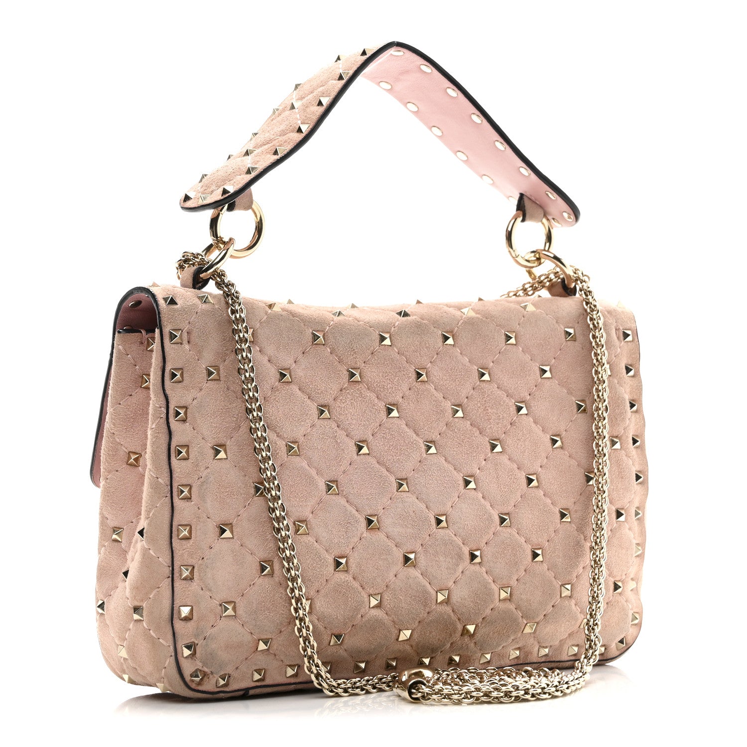 Valentino Garavani Suede Medium Rockstud Spike Shoulder Bag Loto 3 of 9