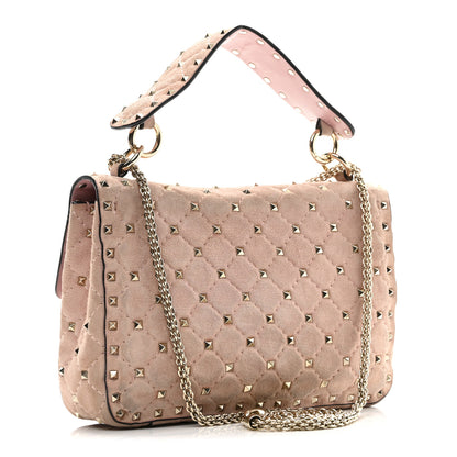 Valentino Garavani Suede Medium Rockstud Spike Shoulder Bag Loto 3 of 9