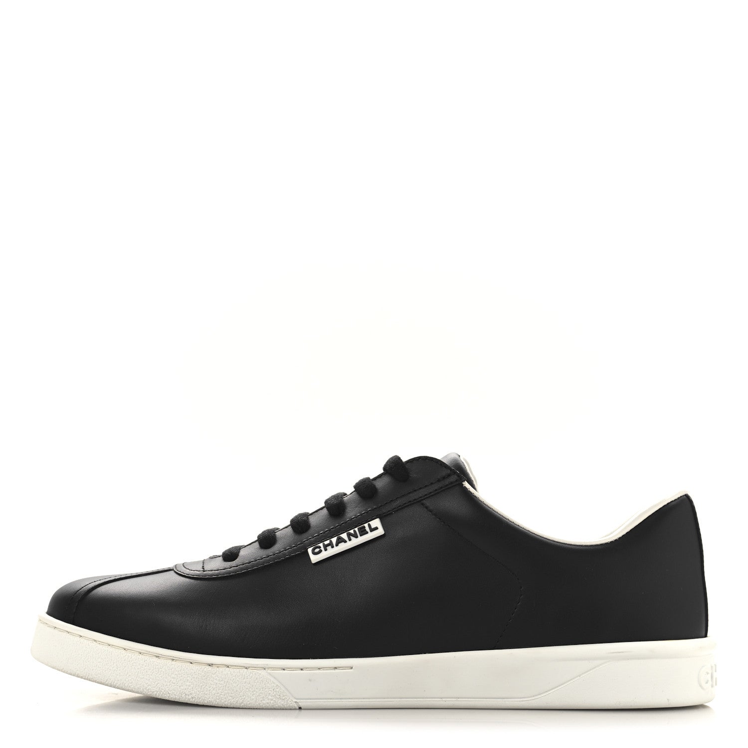 Chanel Calfskin CC Mens Sneakers 44 Black 1 of 8