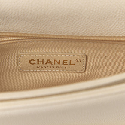Chanel Grained Calfskin Quilted Medium Cuba Top Handle Flap Ivory 5 of 11