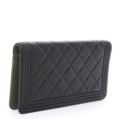 Chanel Caviar Quilted Boy Yen Wallet Black 2 of 9