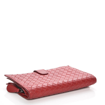 Bottega Veneta Nappa Intrecciato Continental Snap Wallet Red 4 of 7