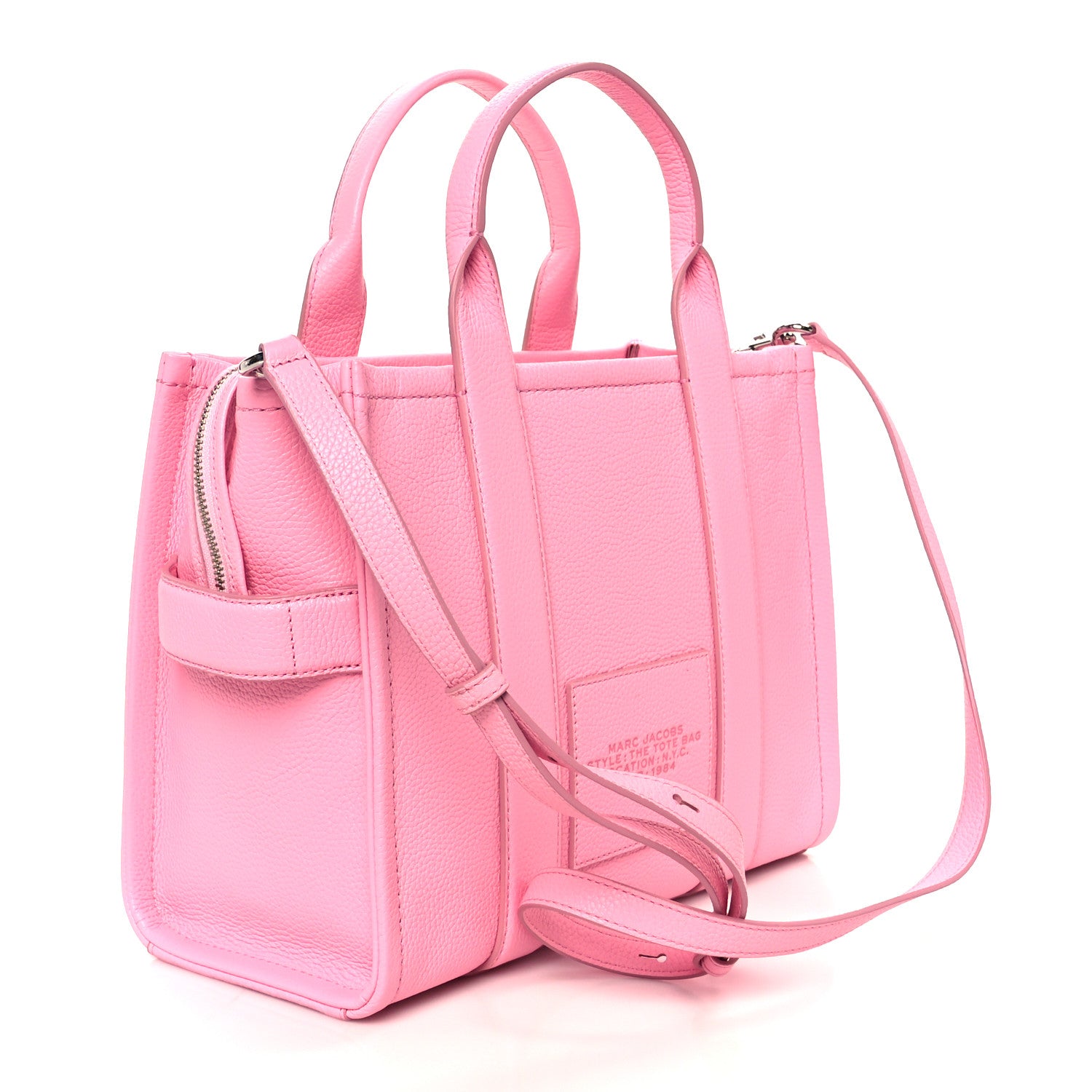 Marc Jacobs Grained Calfskin Medium The Tote Bag Fluro Candy Pink 3 of 11