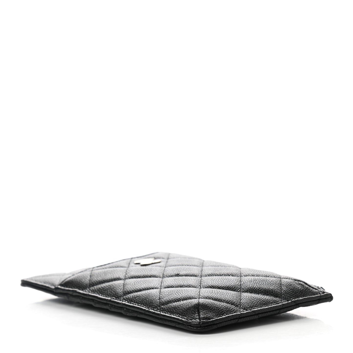Caviar Quilted Classic Flat Wallet Pouch Black
