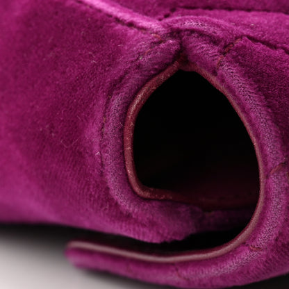 Gucci Velvet Matelasse Small GG Marmont Shoulder Bag Fuchsia Violet Cyclamen 13 of 14