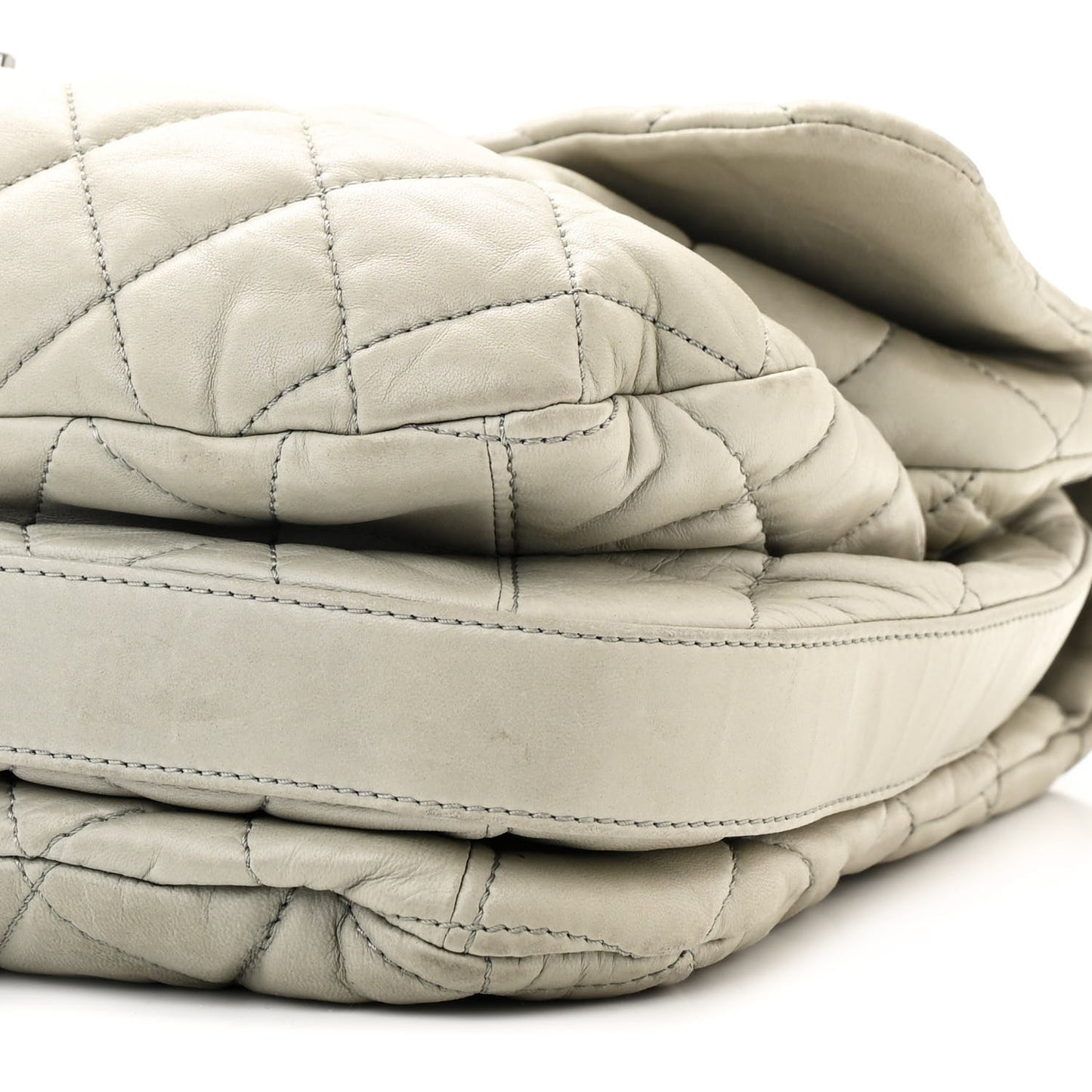 Lambskin Maxi Quilted Chanel 3 Flap Bag Grey