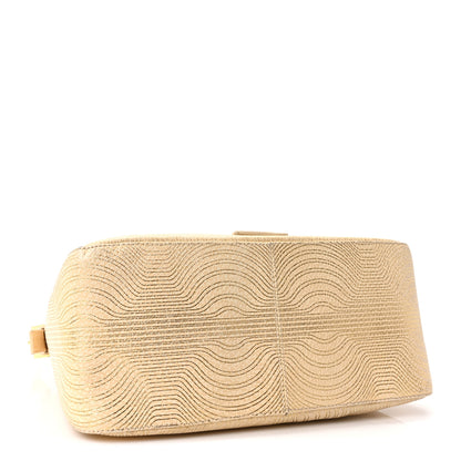 Fendi Goatskin Geometric Printed Enamel Big Forever Mama Baguette White Gold 4 of 10
