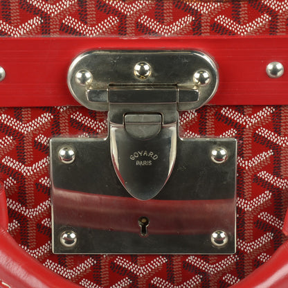 Goyard Goyardine Valise Palace 55 Travel Trunk Red 2 of 12