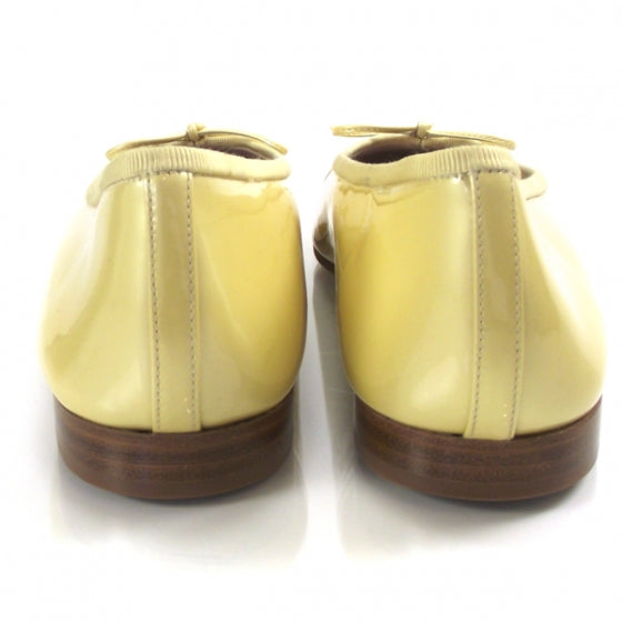 Chanel Patent Classic CC Ballet Flats 40.5 Yellow 3 of 9