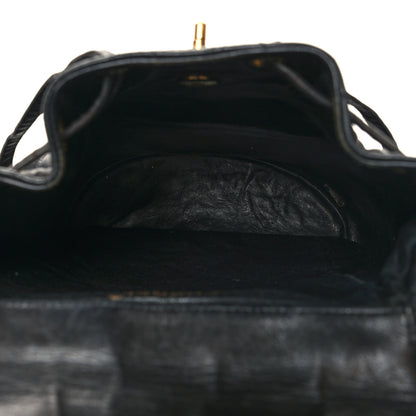 Chanel Lambskin Quilted Drawstring Backpack Black 5 of 12