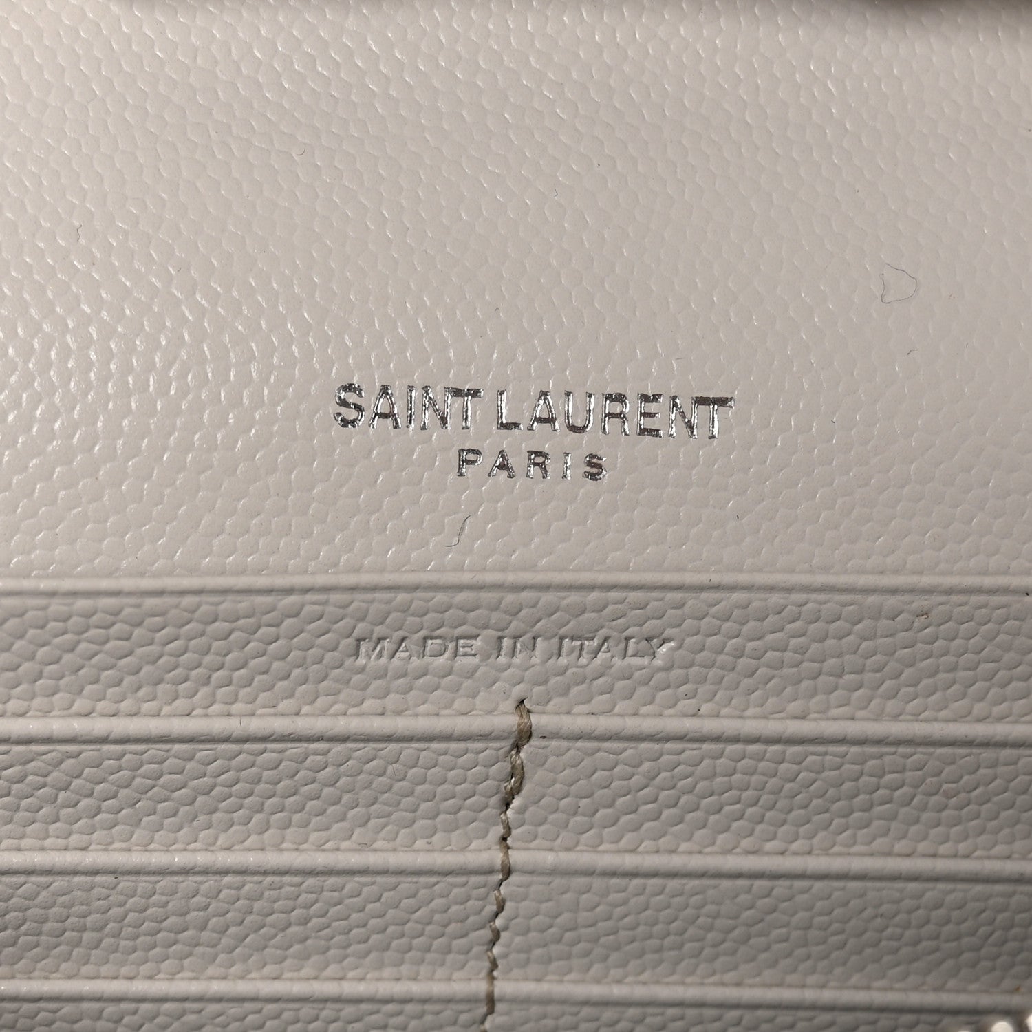 Saint Laurent Grain De Poudre Matelasse Chevron Monogram Chain Wallet Crema Soft 7 of 10