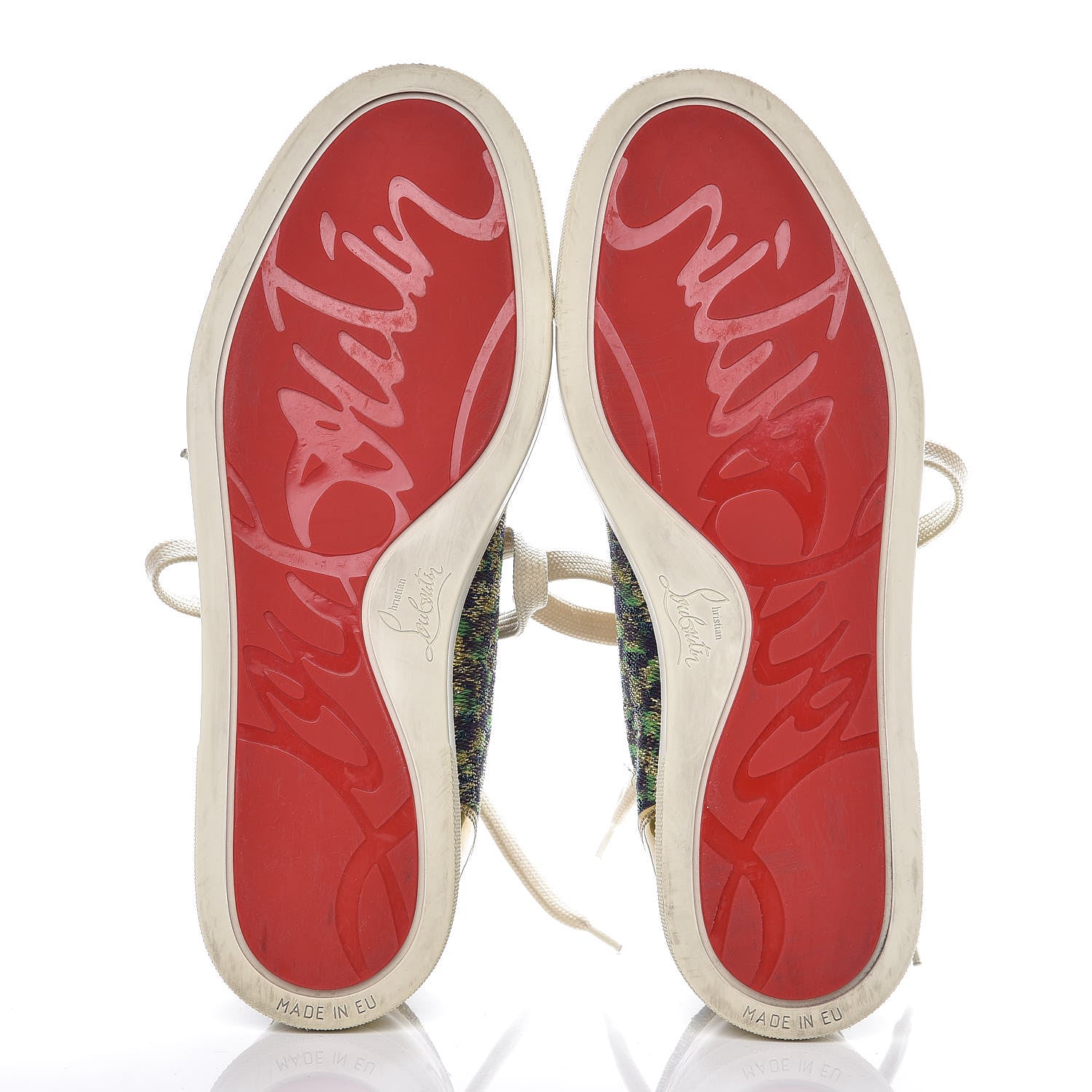 Christian Louboutin Crystal Metallic Suede Peacock Woven Lurex Gondolastrass Sneakers 37 Burgundy Green 5 of 11