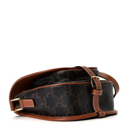 Celine Triomphe Canvas Medium Folco Bag Tan 3 of 4