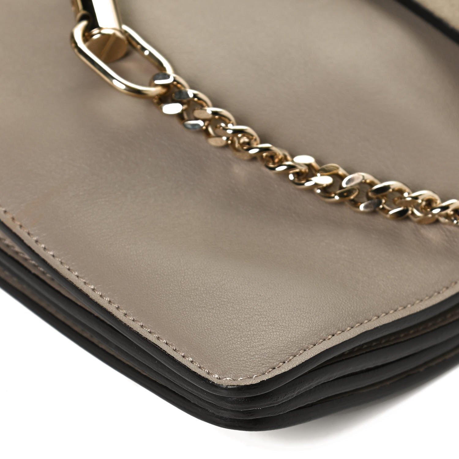 Chloe Calfskin Suede Medium Faye Shoulder Bag Motty Grey 11 of 12