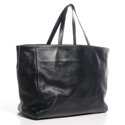 Saint Laurent Calfskin Suede Reversible Shopper Tote Noir Amarena 3 of 9