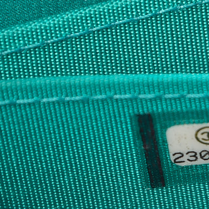 Chanel Calfskin Quilted Boy Zip Around Coin Purse Wallet Turquoise 6 of 6
