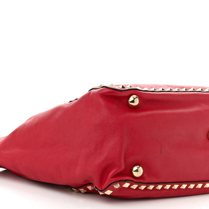 Valentino Garavani Vitello Medium Rockstud Tote Rosso Valentino 8 of 11