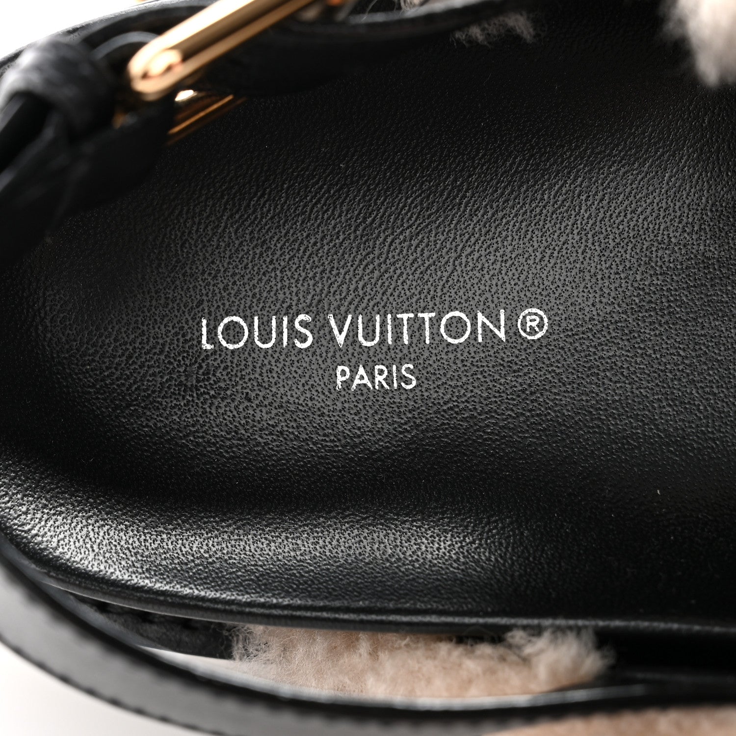 Louis Vuitton Shearling Paseo Sandals 39 Black 5 of 8