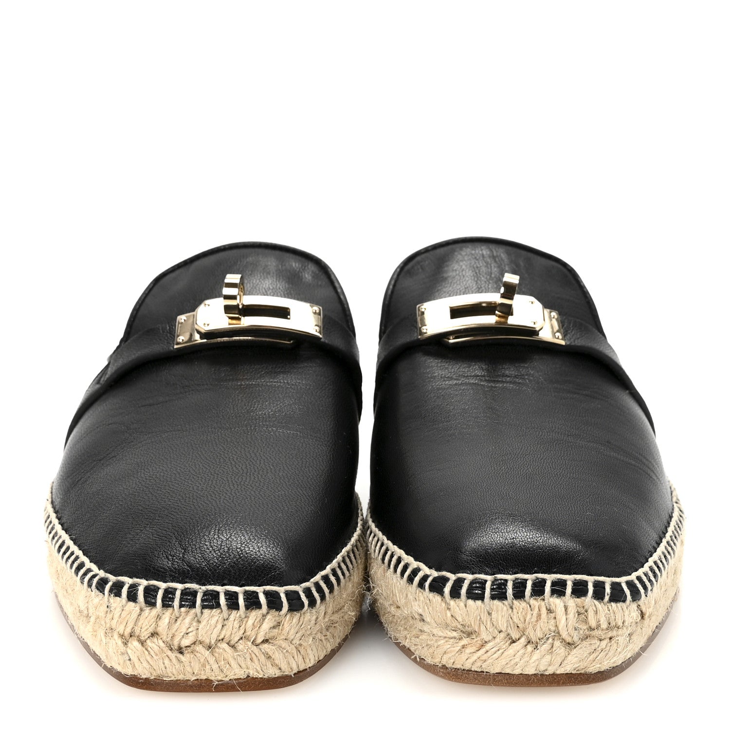 Hermes Goatskin Feria Espadrille 38 Black 3 of 9