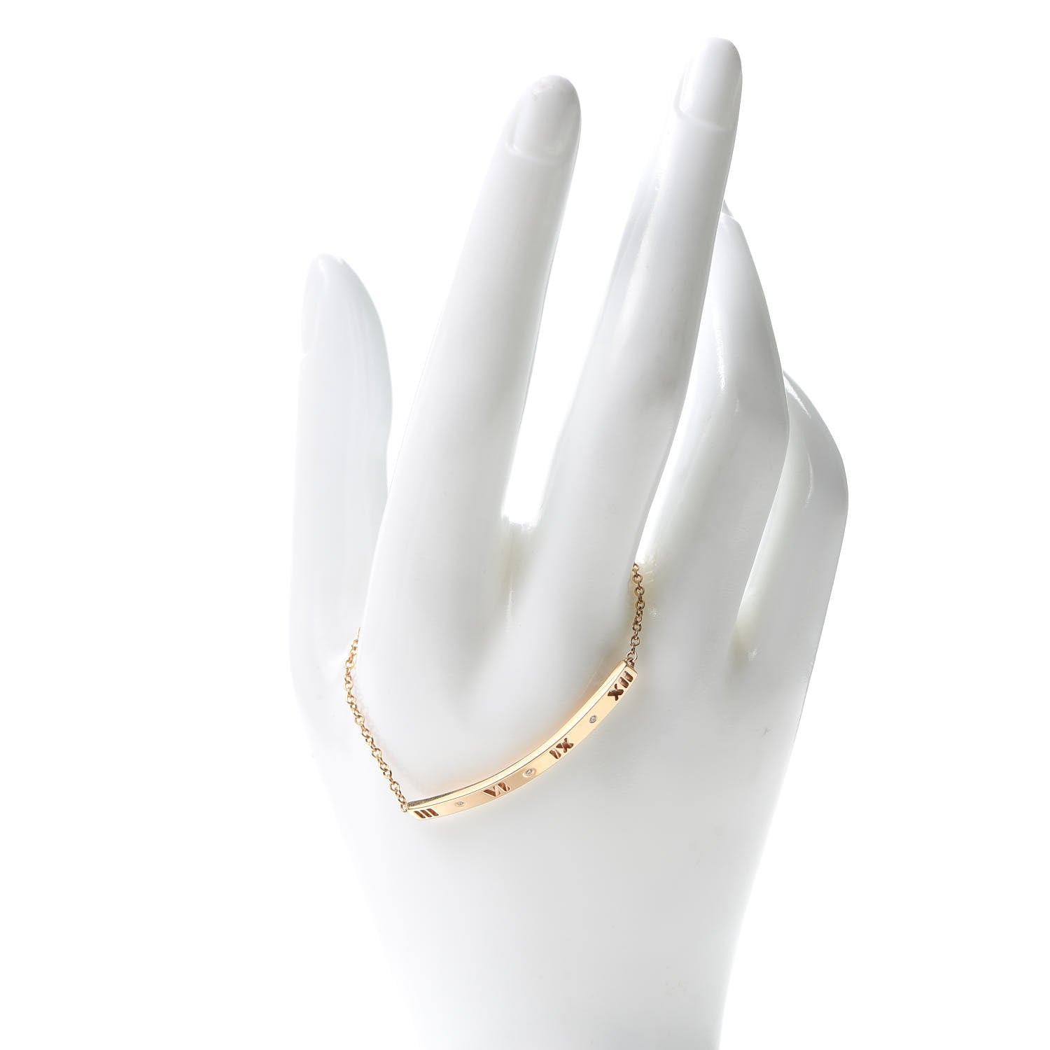 Tiffany 18K Rose Gold Diamond Atlas Bar Pierced Bracelet 2 of 7