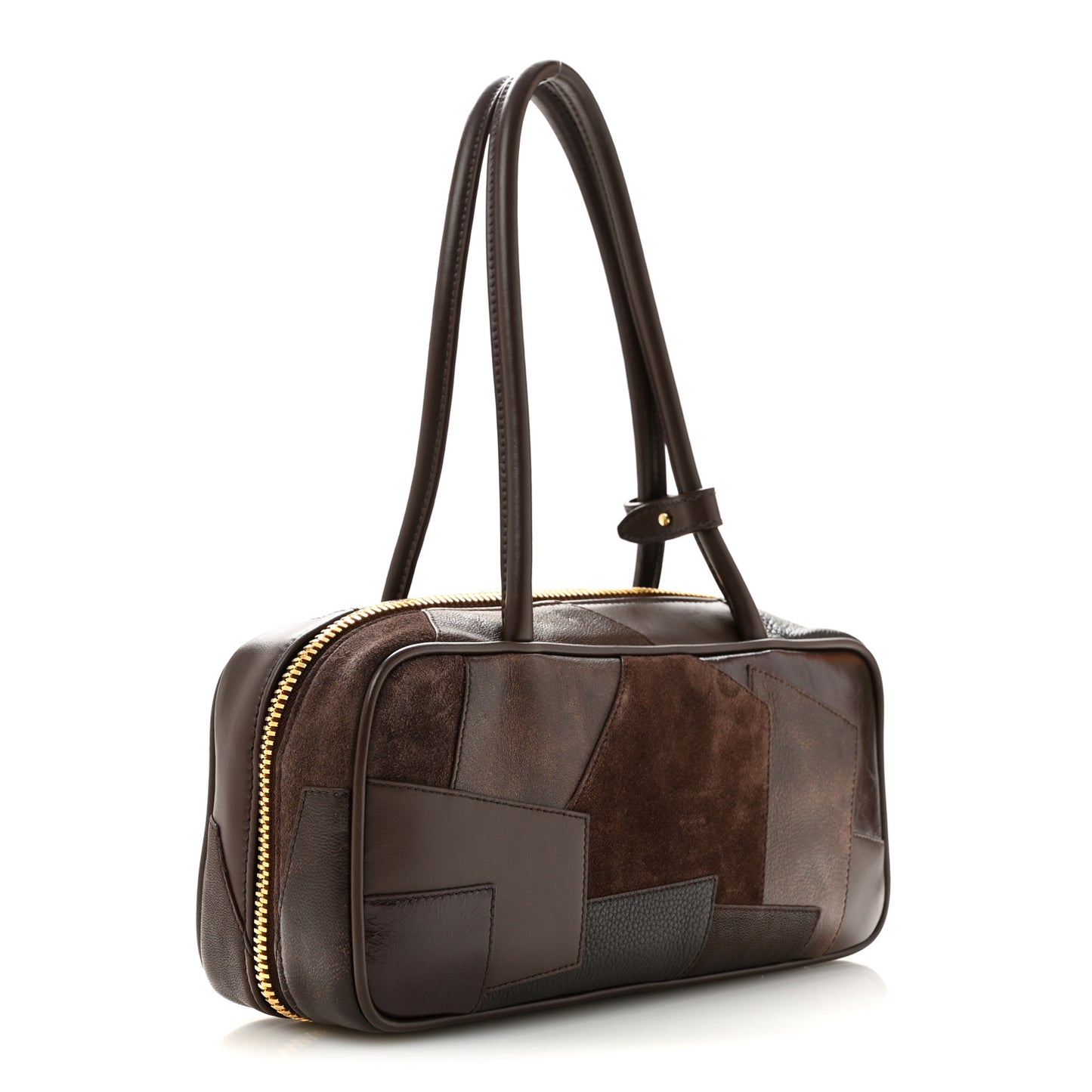 Nappa Patchwork Small Beau Top Handle Bag Briarwood