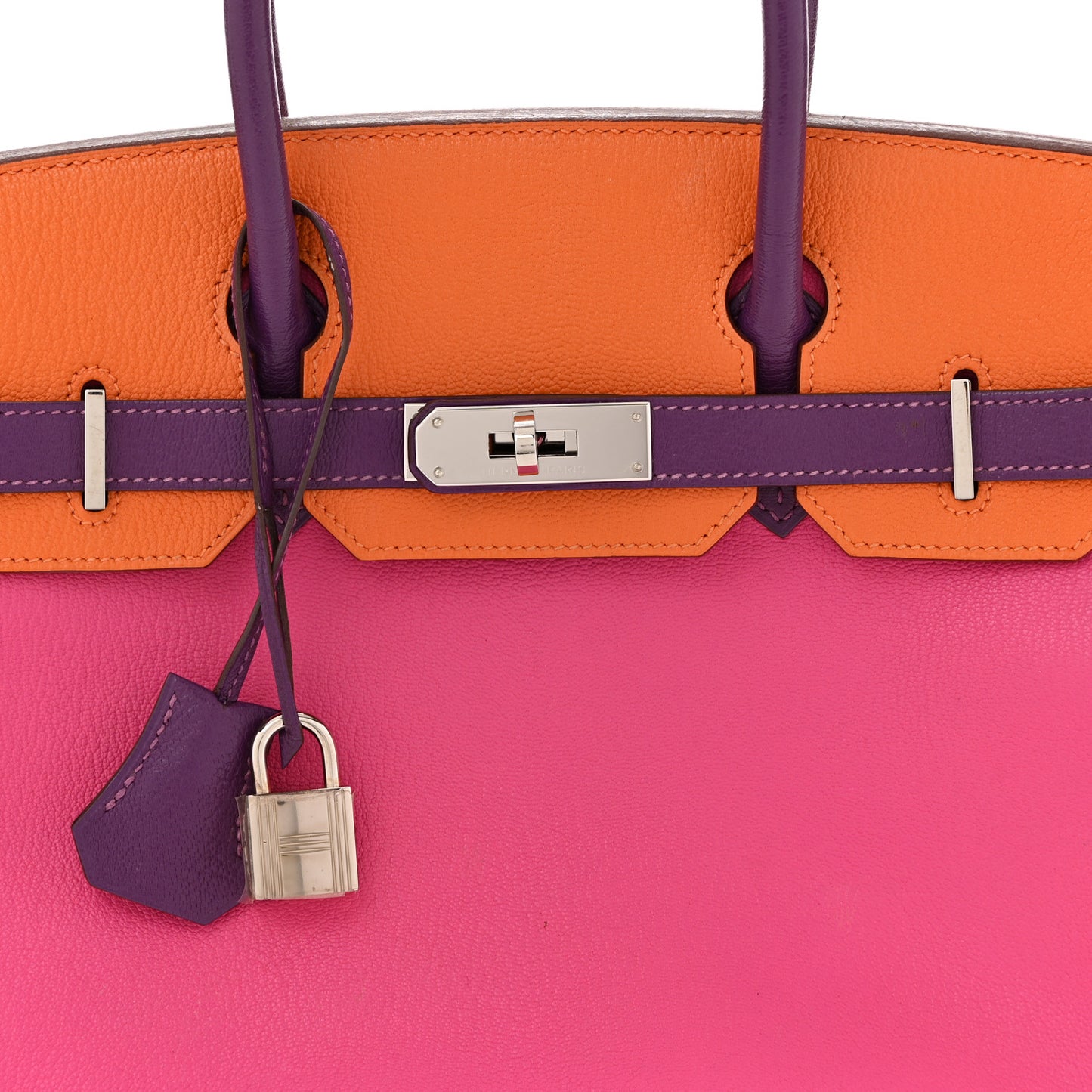 Chevre Horseshoe Birkin 30 Rose Shocking Violet Orange