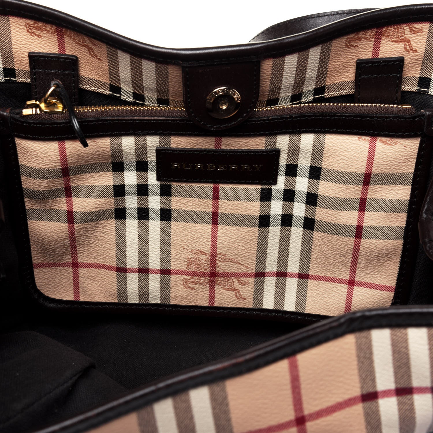 Burberry Haymarket Check Small Canterbury Tote Chocolate 10 of 19