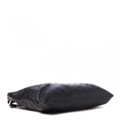 Gucci Guccissima Medium Flat Messenger Bag Black 3 of 8