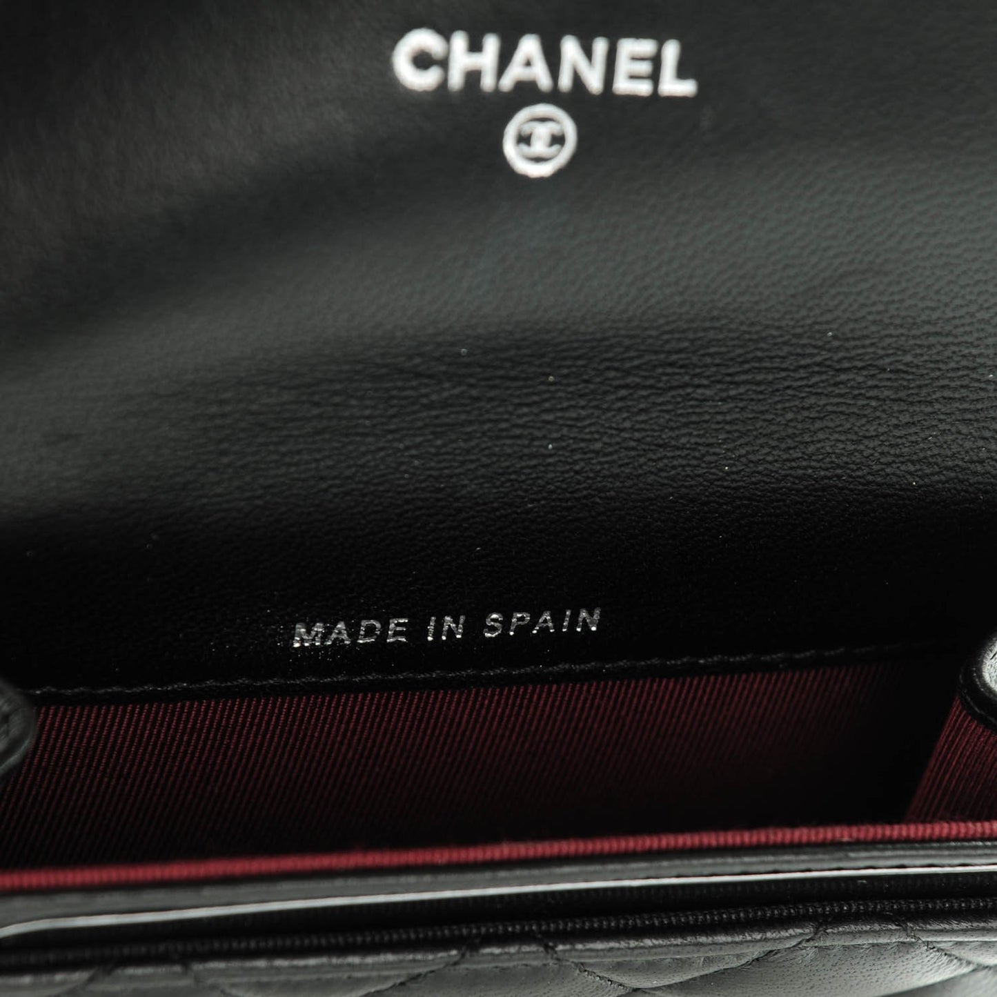 Lambskin Quilted Flap Card Holder Black