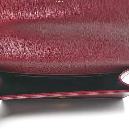 Saint Laurent Grain De Poudre Classic Monogram Cassandre Clutch Dark Red 4 of 5
