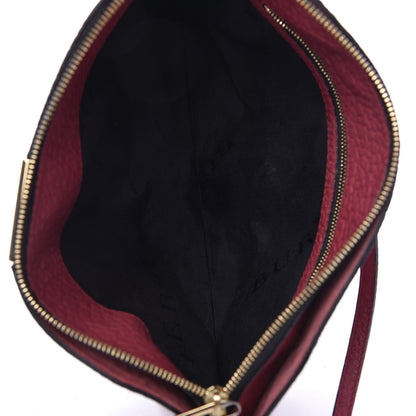 Burberry Signature Grain Calfskin Check Embossed Small Chichester Crossbody Clutch Bag Dark Plum 5 of 10