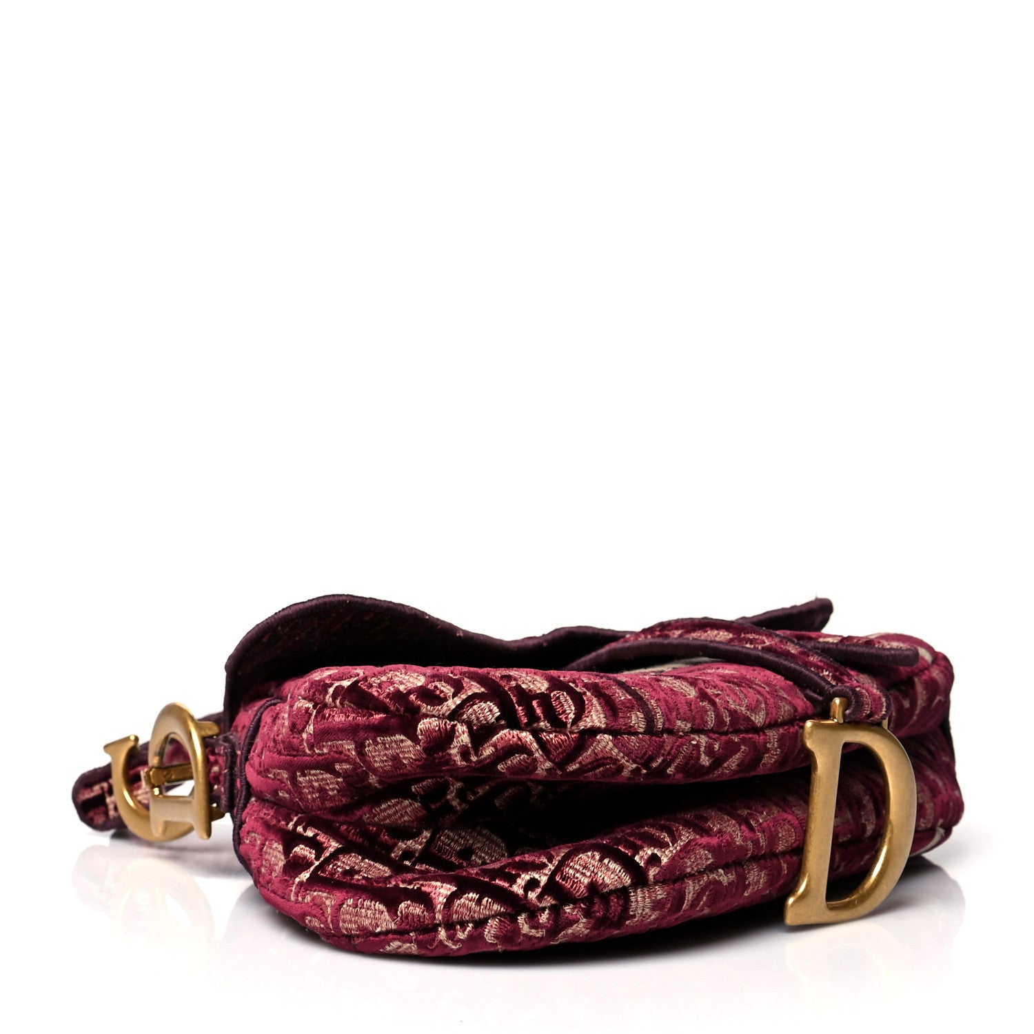 Christian Dior Oblique Saddle Bag Burgundy 4 of 12