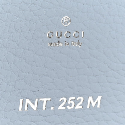 Gucci Dollar Calfskin Enamel Monochrome GG Marmont Envelope Strap Wallet Porcelain Light Blue 7 of 10