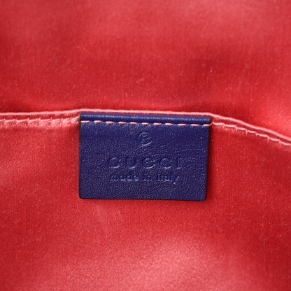 Gucci Velvet Matelasse GG Marmont Dome Backpack Cobalt Blue 6 of 8