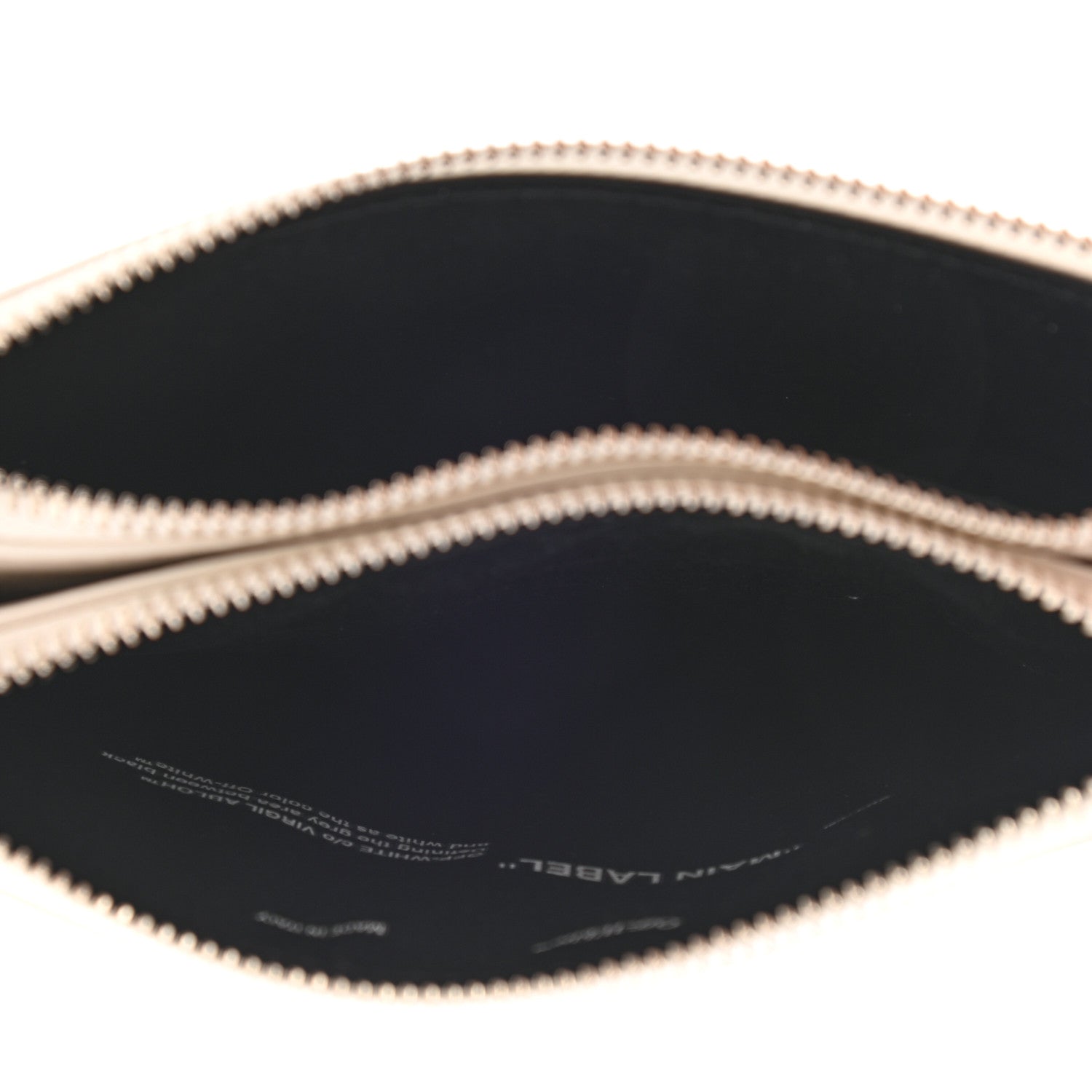 Off-White Saffiano Striped Diag Flat Pouch White Black 5 of 7