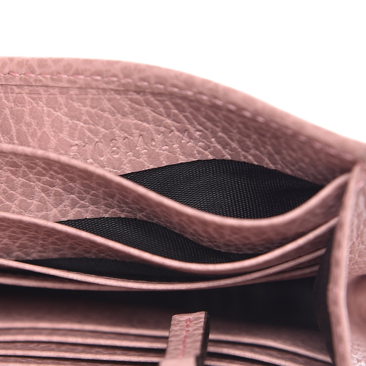 Dollar Calfskin Interlocking G Chain Wallet Soft Pink