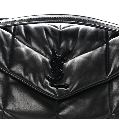Saint Laurent Lambskin Quilted Monogram Monochrome Medium Loulou Puffer Chain Satchel Black 8 of 10