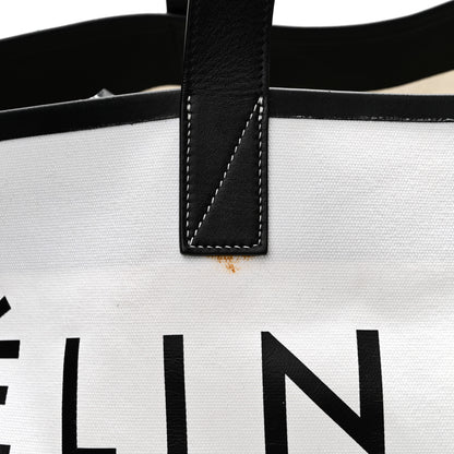 Celine Textile Medium Made In Tote White Black 8 of 10
