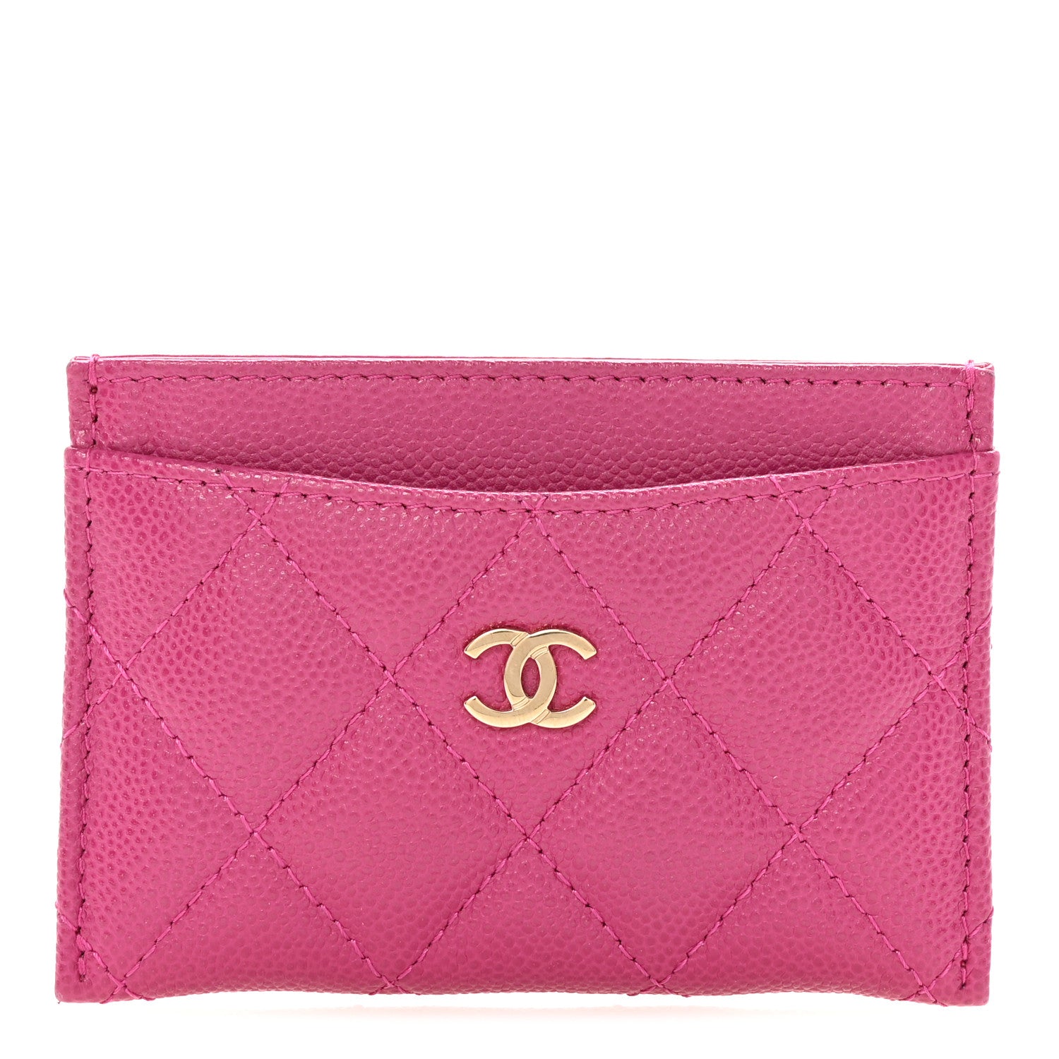 Chanel Caviar Quilted Card Holder Fuchsia 1 of 8