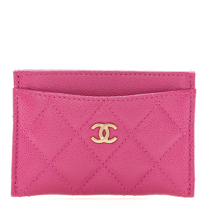 Chanel Caviar Quilted Card Holder Fuchsia 1 of 8