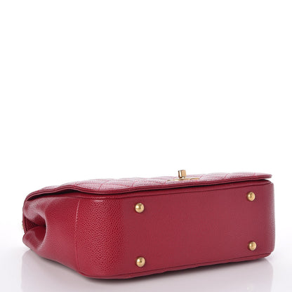 Chanel Caviar Large Carry Around Flap Bag Red 4 of 8