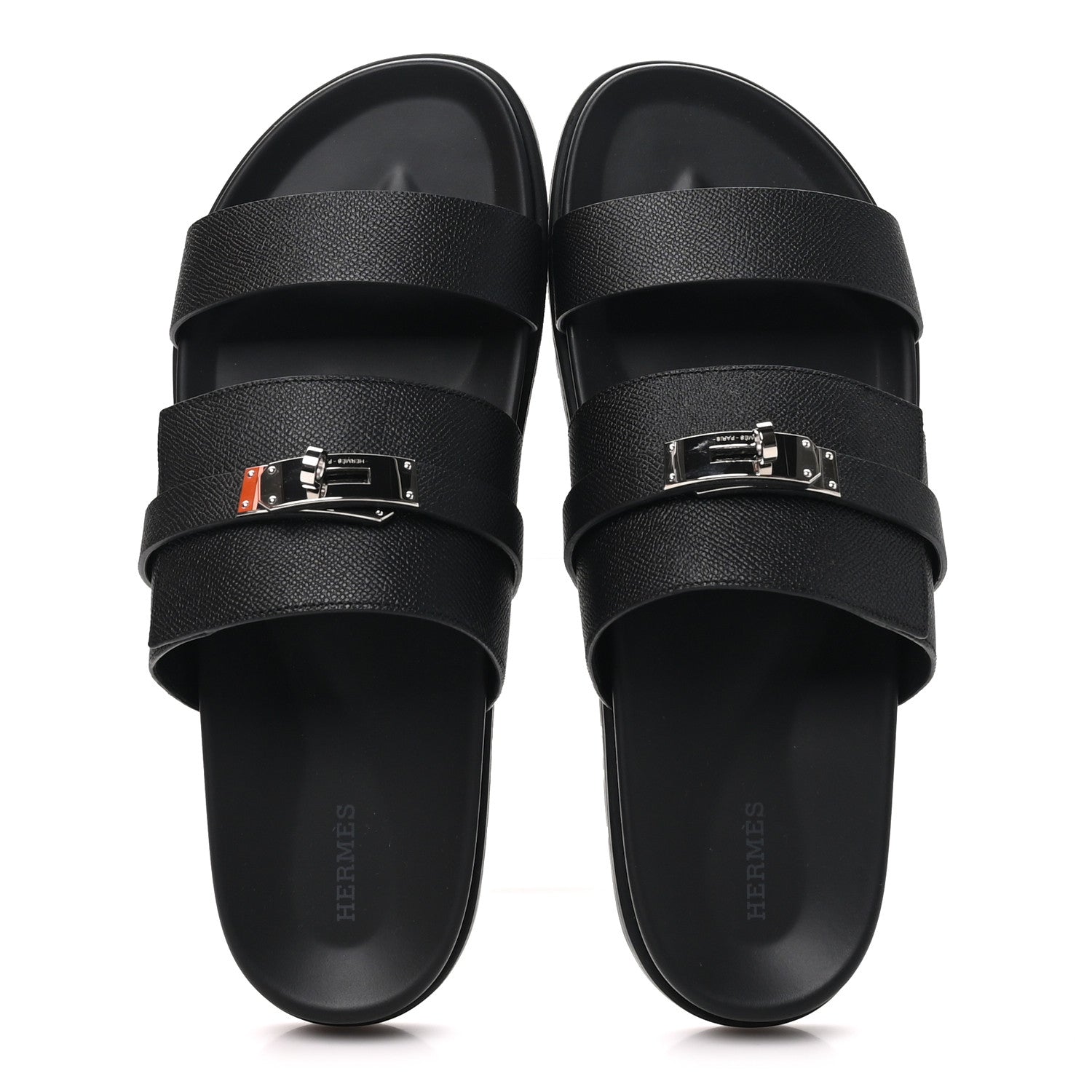 Hermes Epsom Mens Jackson Sandals 45 Black 2 of 9