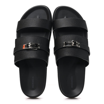 Hermes Epsom Mens Jackson Sandals 45 Black 2 of 9